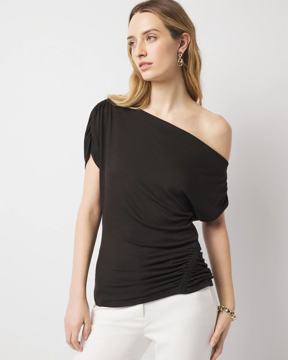 Shoulder Detail Draped Top | White House Black Market